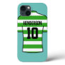 Football Shirt in Green Hoops with Name & Number iPhone 13 Case