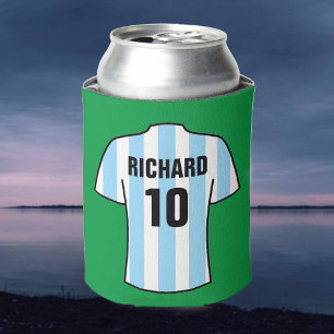 Football Shirt in Light Blue Stripes Can Cooler