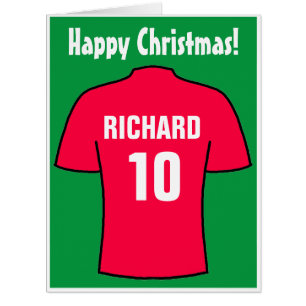 Football Shirt in Red Christmas Card