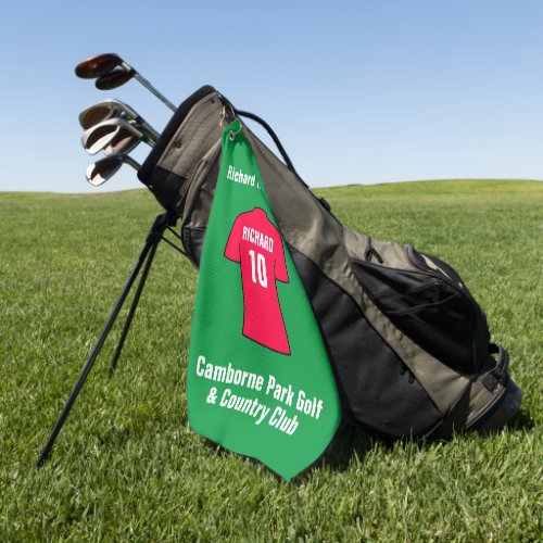 Football Shirt in Red Golf Towel