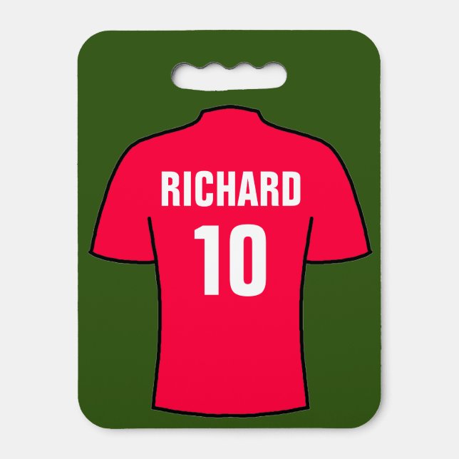 Football Shirt in Red Stadium Seat Cushion (Front Vertical)