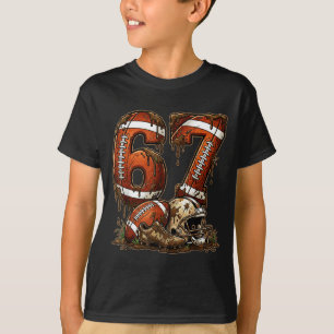 Football Six Seven Drip 67 Meme Funny 6-7 Football T-Shirt