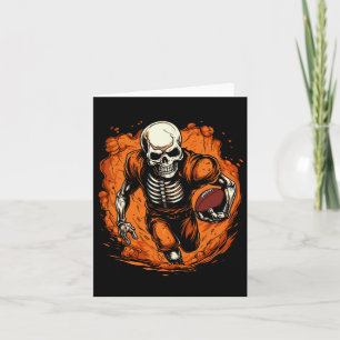 Football Skeleton Football Player Halloween Spooky Card