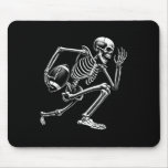 Football Skeleton Playing Football Halloween Skull Mouse Pad