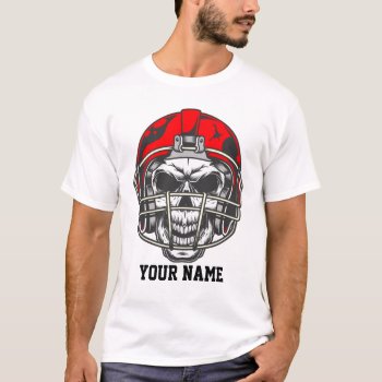 Football Skull T-shirt by StargazerDesigns at Zazzle