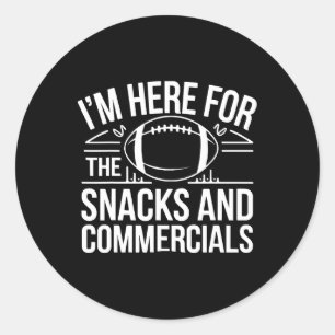 Football Snacks And Commercials Game Day Classic Round Sticker
