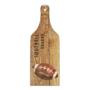 Football Snacks Custom Name Cutting Board
