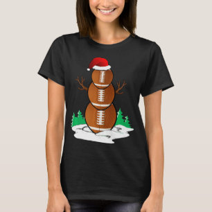 Football Snowman Balls Christmas Pajama Gifts Men T-Shirt