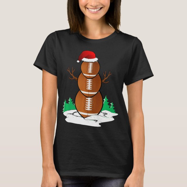Football Snowman Balls Christmas Pajama Gifts Men  T-Shirt (Front)