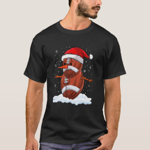 Football Snowman Christmas Football Player Xmas Pa T-Shirt