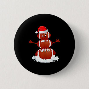 Football Snowman Xmas Holiday Srts Player Funny Ch Button