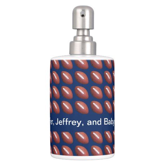 Football Soap Dispenser and Toothbrush Holder Set (Front)