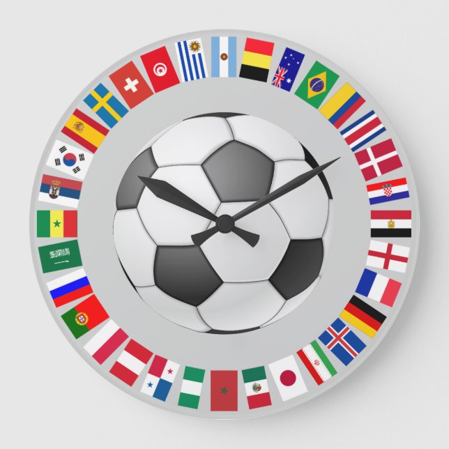 FOOTBALL SOCCER  2018 LARGE CLOCK (Front)
