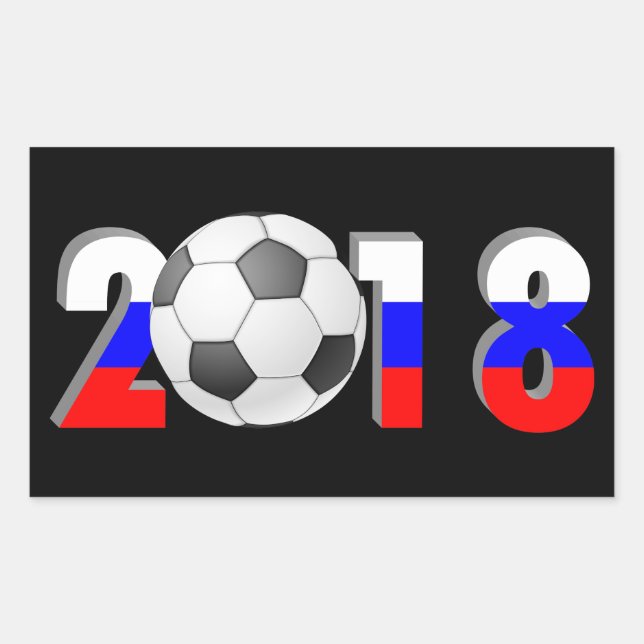 FOOTBALL SOCCER  2018 RECTANGULAR STICKER (Front)