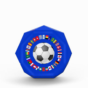 FOOTBALL SOCCER 2018 TEAM FLAGS SYMBOL CIRCLE ACRYLIC AWARD