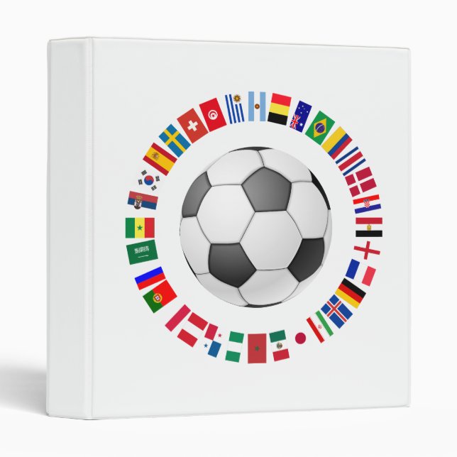 FOOTBALL SOCCER 2018 TEAM FLAGS SYMBOL CIRCLE BINDER (Front/Spine)