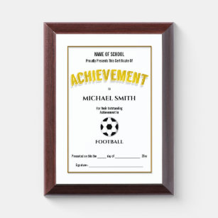 football soccer ball achievement award gold frame