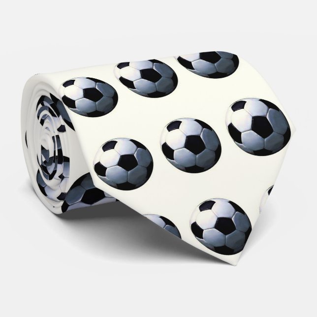 Football - Soccer Ball Artwork Neck Tie (Rolled)