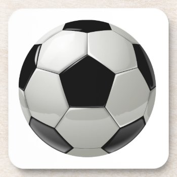 Football Soccer Ball Beverage Coaster by Theraven14 at Zazzle