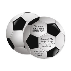 Football Soccer Ball Birthday Party Invitation