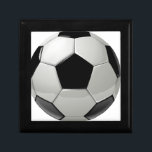 Football Soccer Ball Jewelry Box<br><div class="desc">Small Tile Gift Box</div>