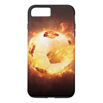 Football Soccer Ball On Fire Iphone 8 Plus/7 Plus Case by biutiful at Zazzle