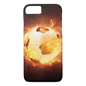 Football Soccer Ball On Fire Iphone 8/7 Case by biutiful at Zazzle