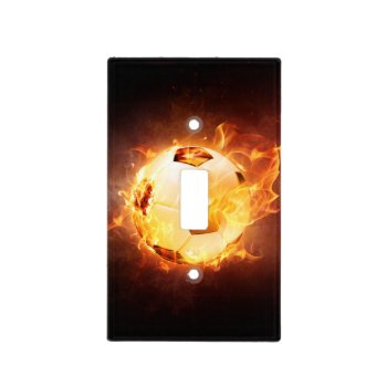 Football Soccer Ball On Fire Light Switch Cover by biutiful at Zazzle
