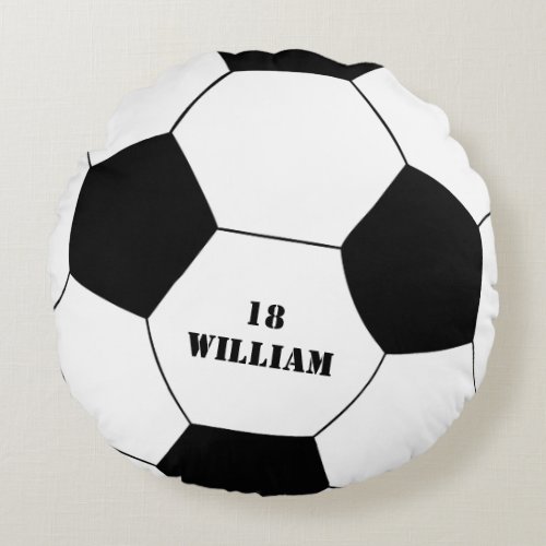 Football  Soccer Ball Pillow with Name  Number
