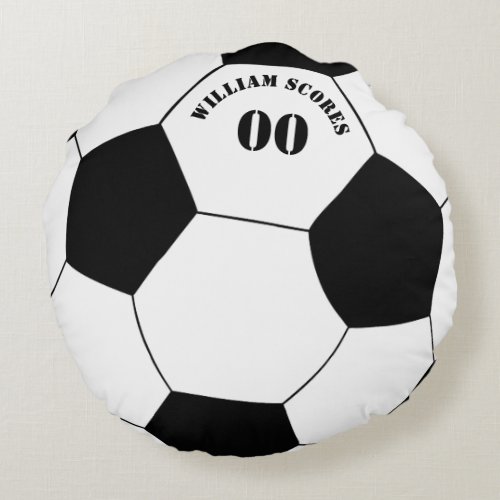 Football  Soccer Ball Pillow with Name  Number