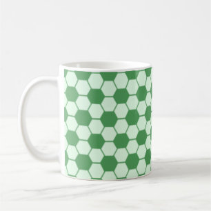 Football / Soccer Ball Texture Pattern - Green Coffee Mug