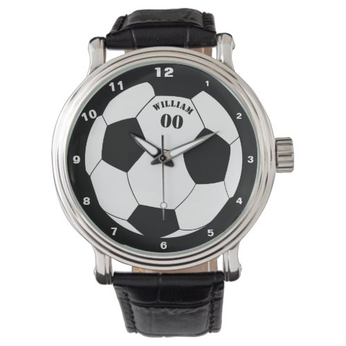 Football  Soccer Ball Watch with Name  Number