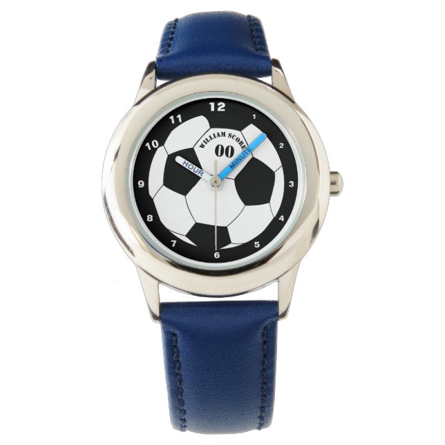 Football & Soccer Ball Watch with Name & Number (Front)