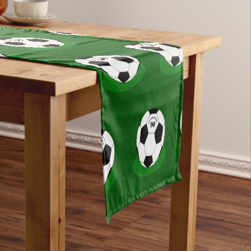 Football Soccer Ball with Name  Number Short Table Runner