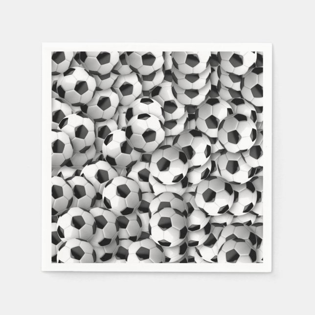 Football Soccer Birthday Theme Pattern Napkins (Front)