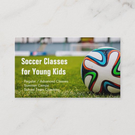 Customizable Football / Soccer Classes Coach Stylish and Unique Double-Sided Standard Business Cards (Pack Of 100)