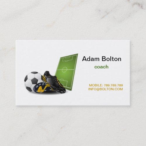 Football  Soccer Coach Business Card Template