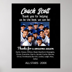 Football Soccer coach gift with team photo Poster