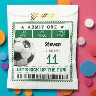 Football soccer game kids birthday favor bag