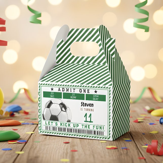 Football soccer game kids birthday favor boxes (Creator Uploaded)