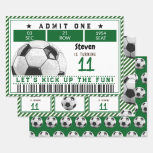 Football soccer game kids birthday wrapping paper sheets