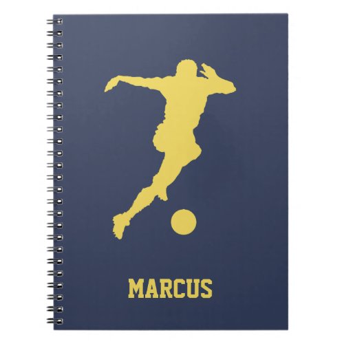 Football Soccer Gold Custom Name Notebook