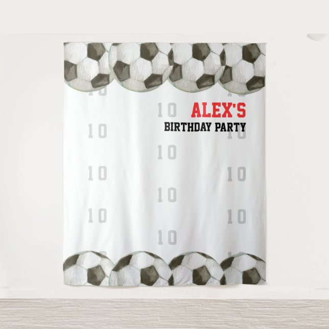 Football Soccer Player Birthday Party Backdrop (Front)