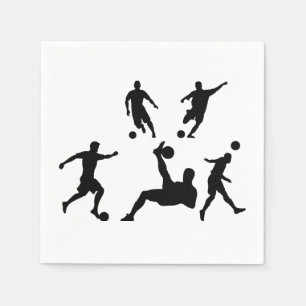 Football Soccer Player Silhouette Sport Napkins