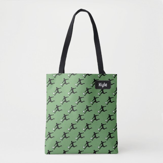 Football / Soccer - Player with ball, your name Tote Bag (Front)
