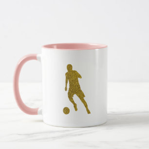 Football Soccer Shooter   Cool Gold Glitter Look Mug
