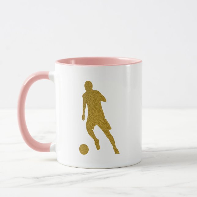 Football Soccer Shooter | Cool Golden Leather Look Mug (Left)