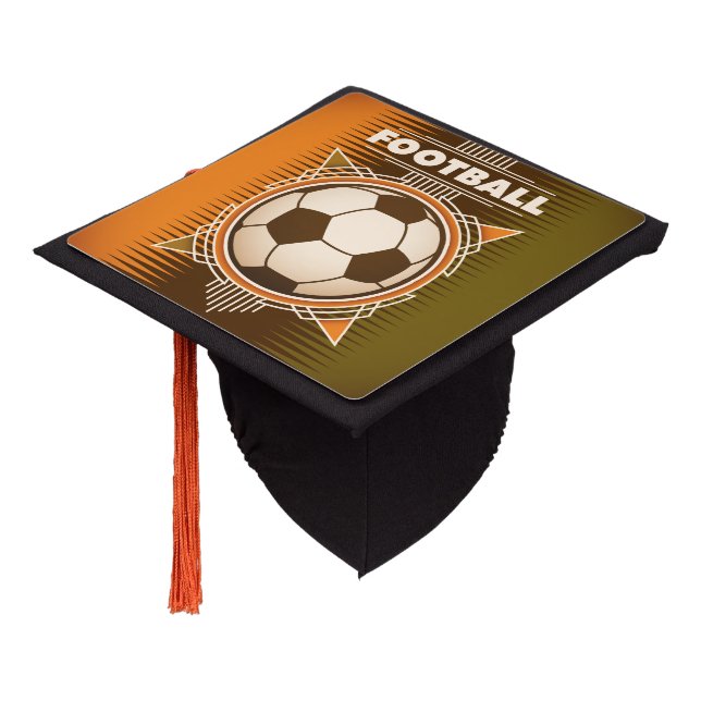 Football Soccer Sport Ball Graduation Cap Topper (Angled)