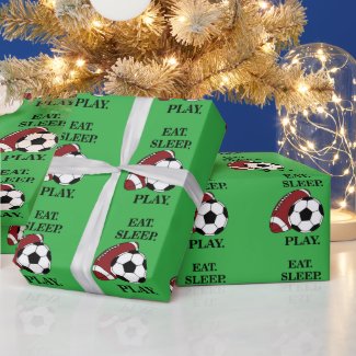 Football Soccer Sports Birthday Wrapping Paper