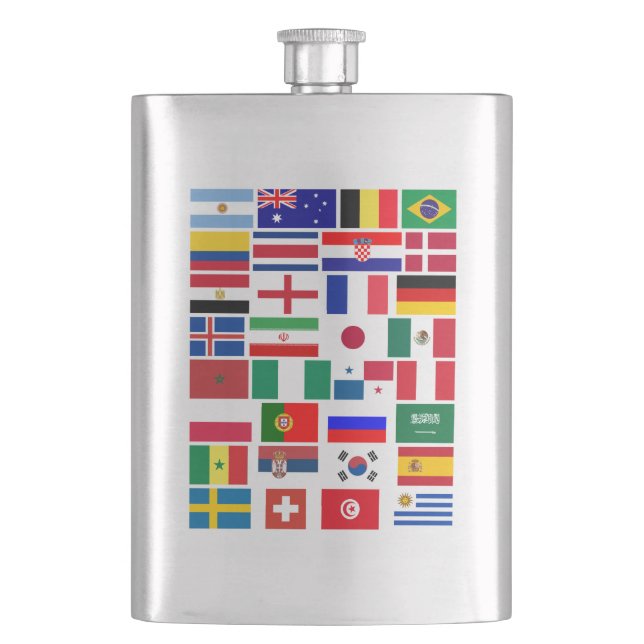 FOOTBALL SOCCER TEAM FLAGS 2018 FLASK (Front)